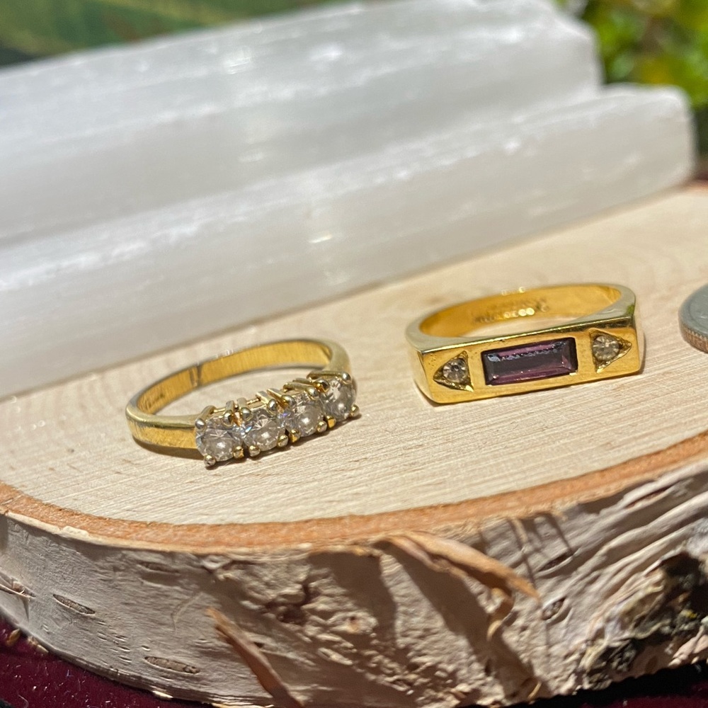 2 Stackable Goldtone Rings - image 4